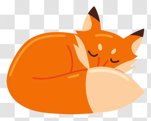 Sleeping Fox - Sleeping Fox Curled Up Transparent PNG