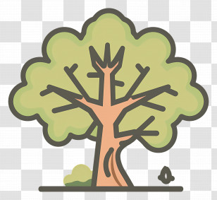 Animated Tree - Simple Tree Drawing In Cartoon Style Transparent PNG