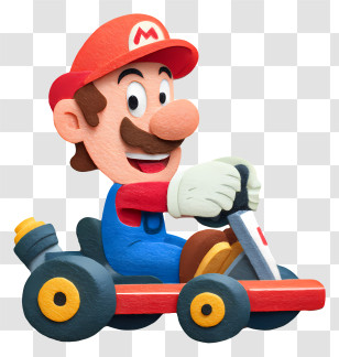 Mario Kart - Mario Driving A Kart Transparent PNG