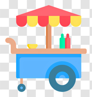 Food Cart Logo - Colorful Cartoon Food Cart Illustration Transparent PNG