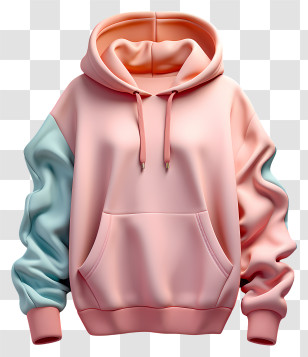 Hoodie - Pink And Blue Pastel Hoodie Transparent PNG