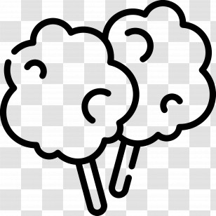 Cotton Candy - Outline Of Cotton Candy Transparent PNG