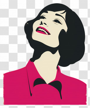 Vintage Female - Smiling Woman With Short Hair Transparent PNG