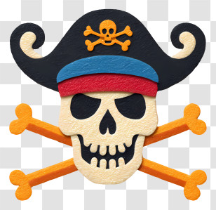 Jolly Roger - Pirate Skull With Hat Transparent PNG