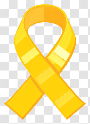 Cancer Awareness Ribbon - Bright Yellow Awareness Ribbon Symbol Transparent PNG