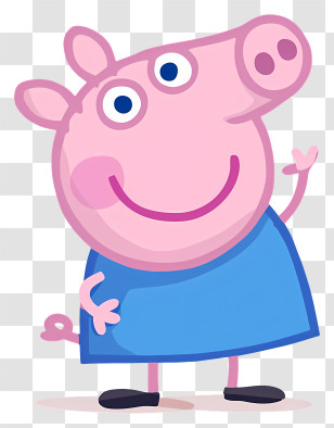 George Pig - Pink Cartoon Pig Character Transparent PNG