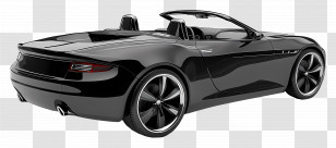 Black Convertible Car - Sleek Black Convertible Car Transparent PNG