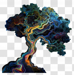 Iridescence - Colorful Abstract Tree Art Transparent PNG