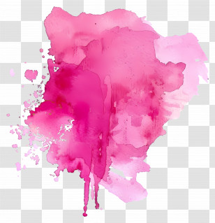 Pink Watercolor Stain - Abstract Pink Watercolor Artwork Transparent PNG
