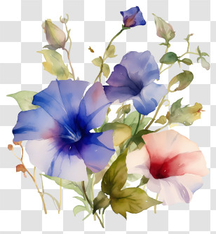 Painting - Watercolor Flowers In Pastel Tones Transparent PNG