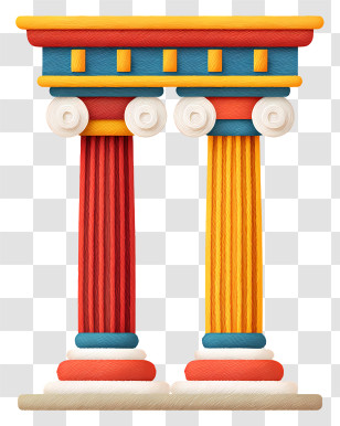 Ancient Temple Pillar - Colorful Architectural Columns Transparent PNG