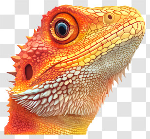 Bearded Dragon Lizard - Colorful Lizard Head Illustration Transparent PNG