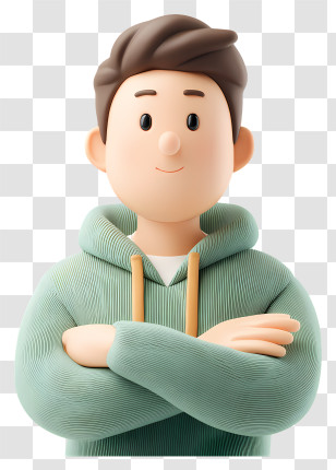 3d Male Avatar - 3D Cartoon Character In Hoodie Transparent PNG