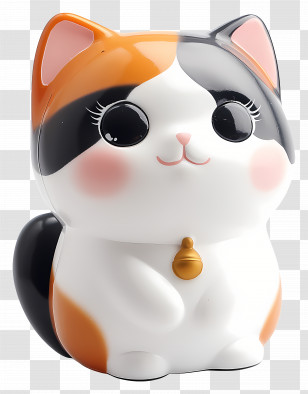 Lovely Cat - Cute Cartoon Cat With Bell Transparent PNG