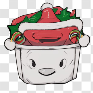 Christmas Gifts
 - Festive Christmas Box With Santa Hat And Candy Canes Transparent PNG