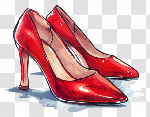High Heel - Elegant Red High-Heeled Shoes Transparent PNG