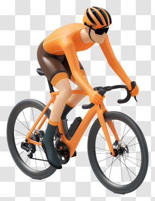Road Cycling - Cyclist Riding Bike Illustration Transparent PNG