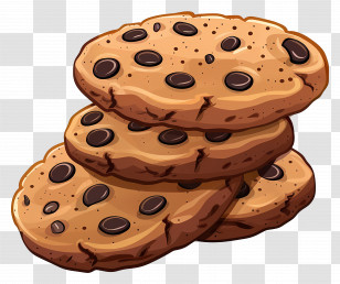 Chocolate Chip Cookies - Stack Of Chocolate Chip Cookies Transparent PNG