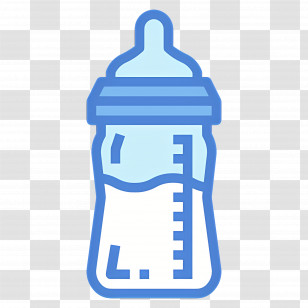 Baby Cup - Blue Baby Feeding Bottle With Milk Transparent PNG