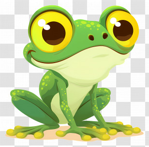 Green Frog - Happy Cartoon Frog Transparent PNG