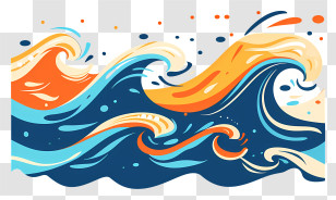 Sea Waves - Colorful Ocean Waves Transparent PNG