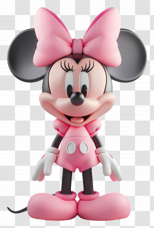 Mouse Minnie Rosa - Pink Cartoon Mouse Character In Cute Outfit Transparent PNG
