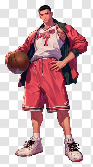 Slam Dunk - Stylized Basketball Player Character Transparent PNG