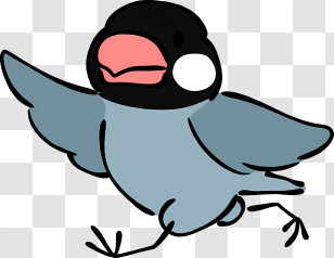 Bird Identification - Minimalist Cartoon Bird In Motion Style Transparent PNG