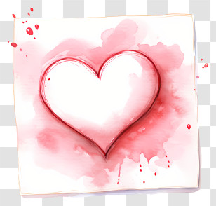 Heart Symbol - Watercolor Red Heart With Splash Effects Transparent PNG