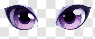 Cute Eyes - Purple Anime-Style Eyes With Expressive Gaze Transparent PNG