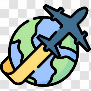 Travel The World - Airplane Flying Around The Globe Transparent PNG