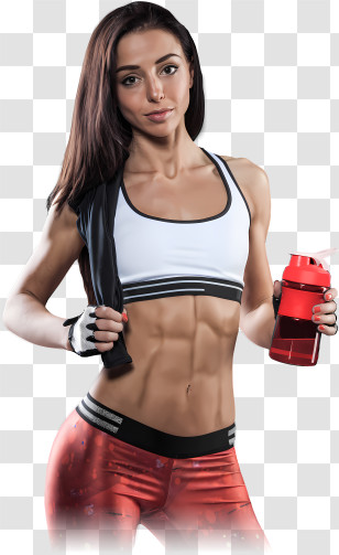 Sports - Fit Woman With Sportswear And Shaker Transparent PNG
