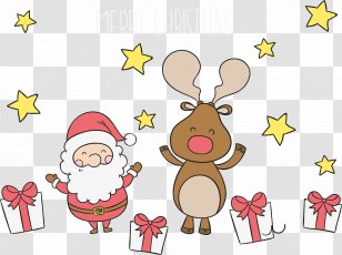 Santa Claus Reindeer Christmas Ornament - With Elk Gift Transparent PNG