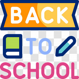 Back To School - Back To School Icon With Book And Pencil Transparent PNG