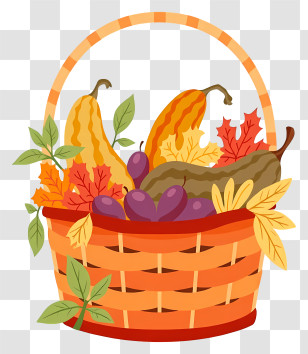 Harvest Basket Arrangement - Autumn Harvest Basket Transparent PNG