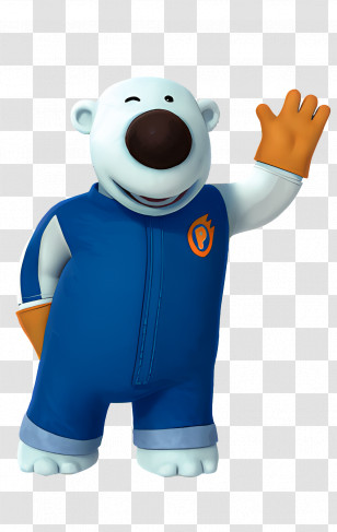 Pororo - Polar Bear Cartoon Character Waving Transparent PNG