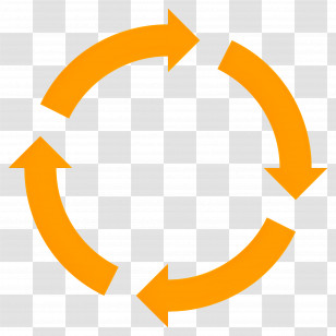 Circle Arrow - Orange Circular Arrows For Dynamic Loop Transparent PNG