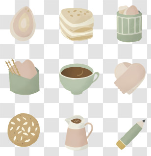 Breakfast - Assorted Food Items Illustration Transparent PNG