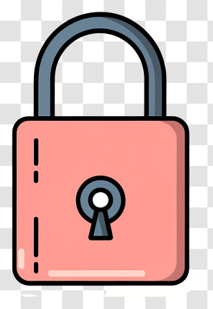 Padlock - Cartoon Pink Padlock Illustration Transparent PNG
