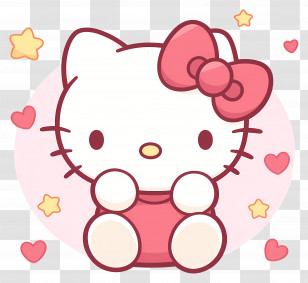 Hello Kitty - Adorable Hello Kitty Cartoon Design Transparent PNG