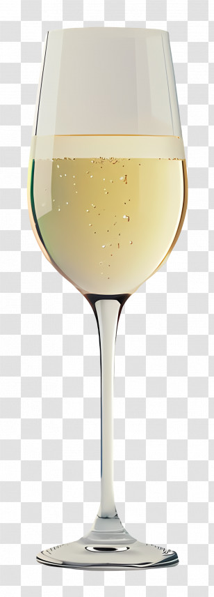 Champagne - Elegant Glass Of Sparkling White Wine Transparent PNG