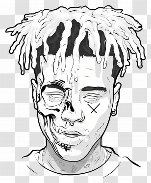 Xxxtentacion - Skull Face Art Illustration Transparent PNG