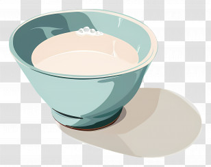 Bowl Of Milk - Creamy Milk In Blue Bowl Transparent PNG