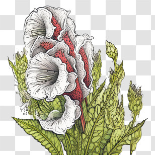 Foxglove Flower - Intricate Gladiolus Flowers Illustration Transparent PNG