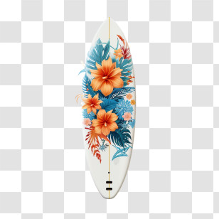 Surfing Board - Floral Design Surfboard Transparent PNG