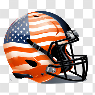 Football Helmet - American Football Helmet With Flag Design Transparent PNG