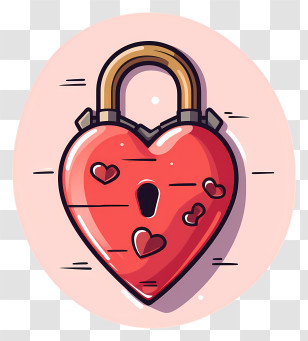 Key - Heart-Shaped Padlock Illustration Transparent PNG