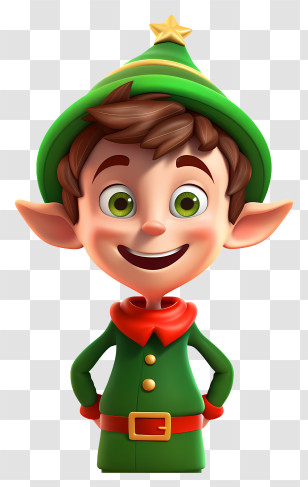 Elf - Cute Christmas Elf Character Transparent PNG