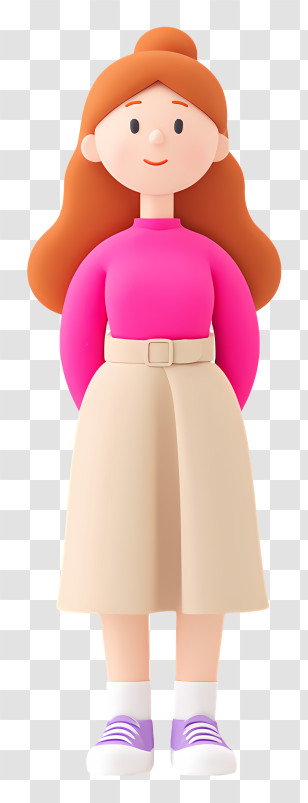 Cartoon Woman - Minimalist Woman Character Transparent PNG