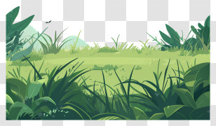 Grass Field - Lush Green Field With Vibrant Foliage Transparent PNG